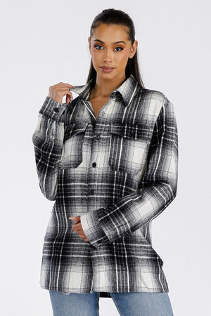 Boyfriend Oversized Soft Flannel Shacket WEIV 