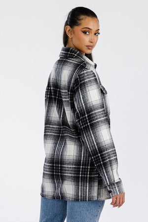 Boyfriend Oversized Soft Flannel Shacket WEIV 