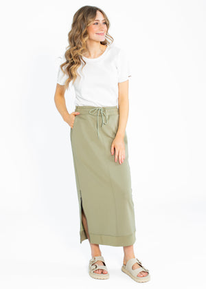 Bradi Side Zipper Athletic Maxi Skirt