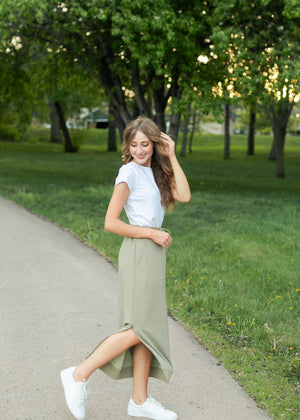 Bradi Side Zipper Athletic Maxi Skirt