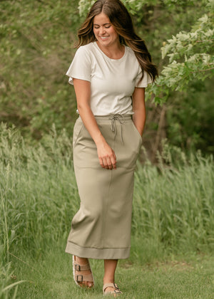 Bradi Side Zipper Athletic Maxi Skirt