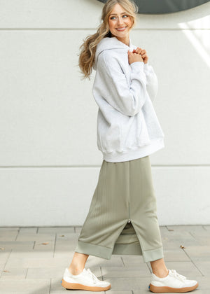 Bradi Side Zipper Athletic Maxi Skirt