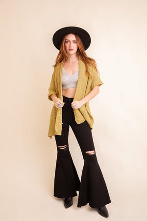 Braided Kurt Ruana Ponchos One Size / Mustard