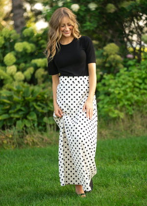 Braylyn Polka Dot Maxi Skirt
