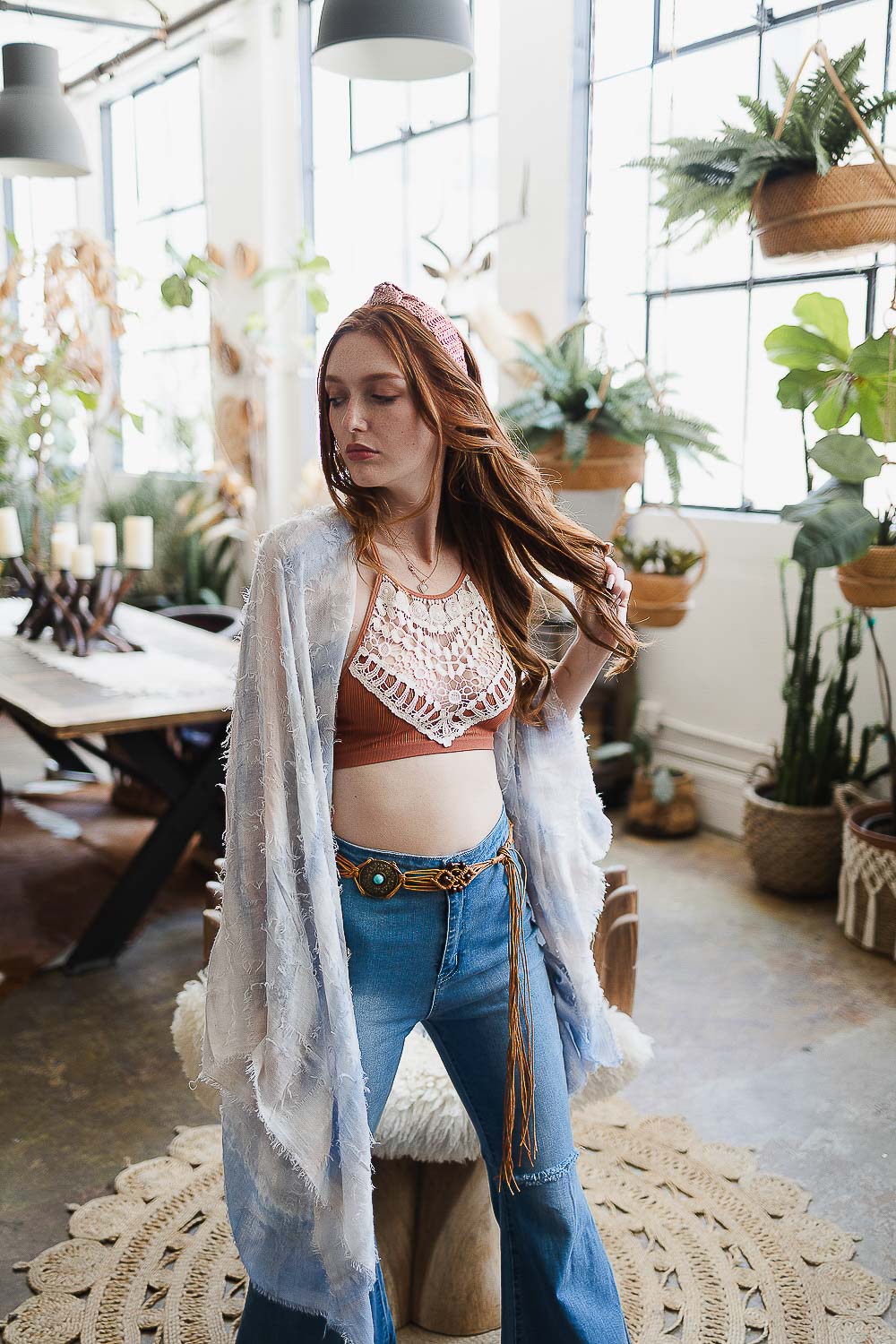 Breezy & Beautiful Dip Dye Kimono Kimonos Blue Rose