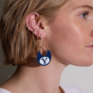 Brigham Young University Navy BYU Nina Earrings
