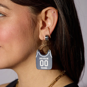 Brigham Young University Navy Cosmo Jersey Earrings