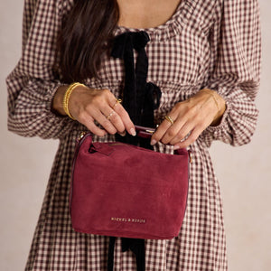 Brigitte Suede Mini Bag in Sangria