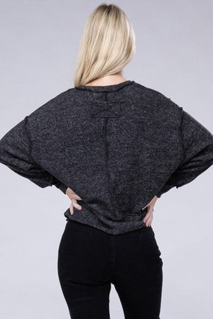 Brushed Melange Hacci Oversized Sweater ZENANA 