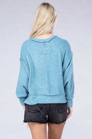 Brushed Melange Hacci Oversized Sweater ZENANA 