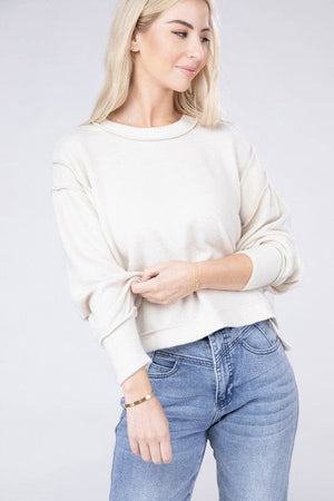 Brushed Melange Hacci Oversized Sweater ZENANA 