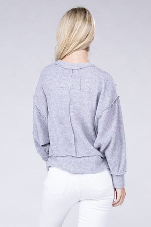 Brushed Melange Hacci Oversized Sweater ZENANA 