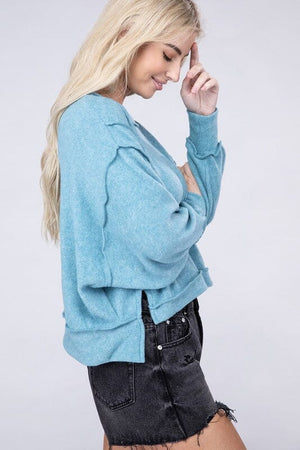 Brushed Melange Hacci Oversized Sweater ZENANA 