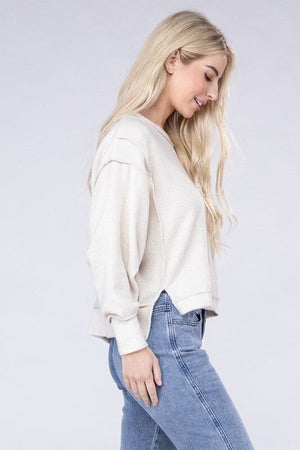 Brushed Melange Hacci Oversized Sweater ZENANA 