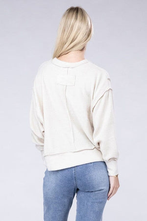 Brushed Melange Hacci Oversized Sweater ZENANA 