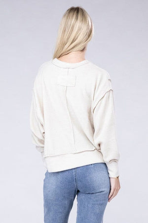 Brushed Melange Hacci Oversized Sweater ZENANA 
