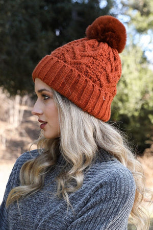 Cable Knit Pom Beanie Hats & Hair Leto Collection 