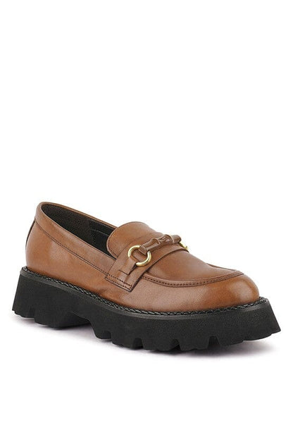 CHEVIOT Chunky Leather Loafers Knitted Belle Boutique