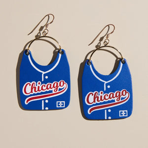 Chicago Baseball Jersey Earrings