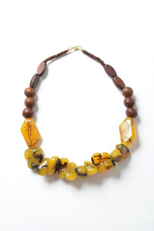 Chunky Amber Beaded Necklace Jewelry Leto Collection 