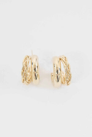 Chunky Braided Hoop Earrings Lovoda Gold OS 