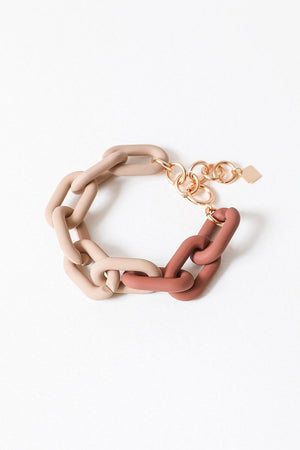 Chunky Linked Chain Bracelet Jewelry Leto Collection Khaki 