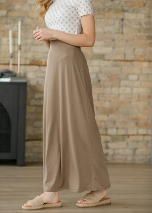 Clarise Taupe Premium Knit Maxi Skirt