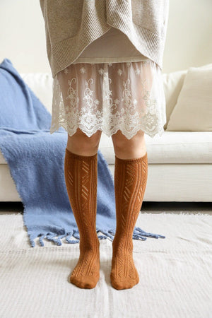 Classic Knit Crew Socks Hats & Hair Camel