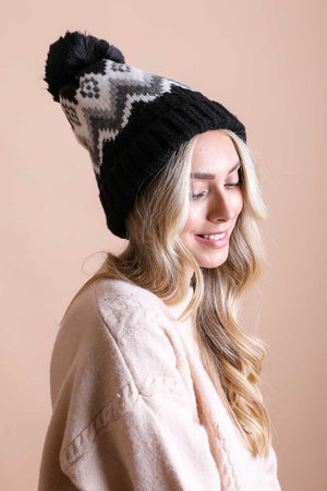 Classic Winter Pom Beanie Hats & Hair Leto Collection Black 