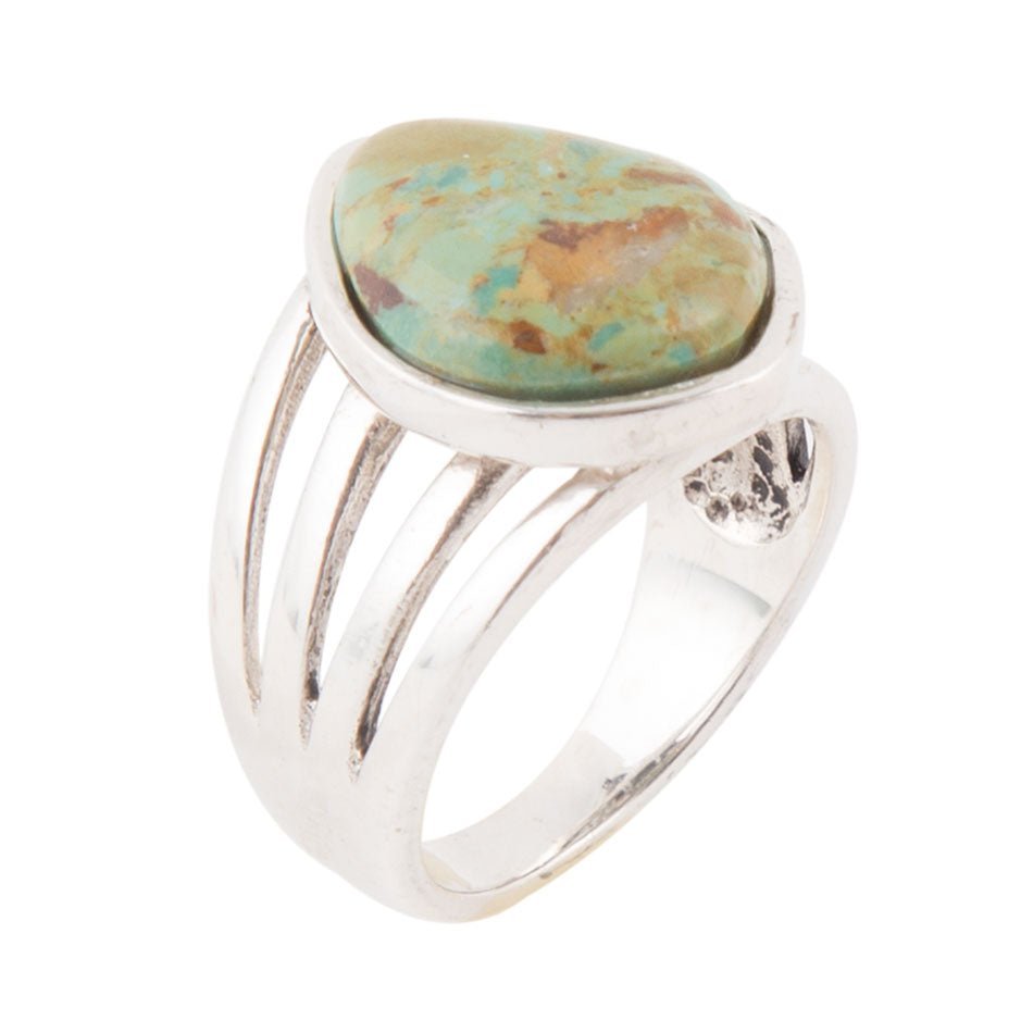 Classy Sterling Silver Blue Turquoise Ring