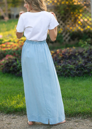 Cleo Chambray Tie Maxi Skirt