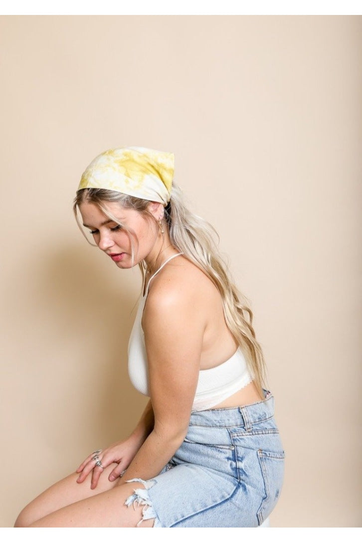 Cloud Marble Headscarf Hats & Hair Mustard