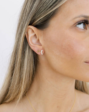 Gold Rainbow Stud Earrings