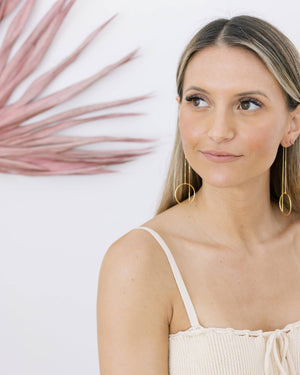 Gold Circle Drop Earrings