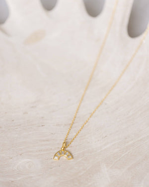 Gold Crystal Rainbow Necklace
