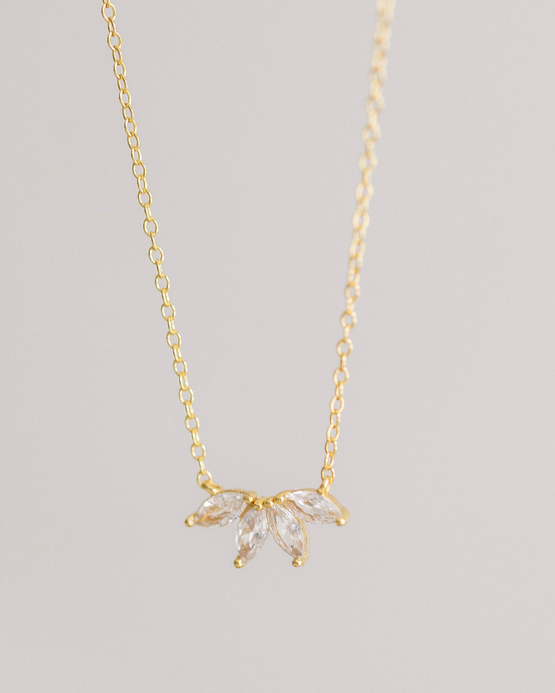 Gold Crystal Flower Necklace