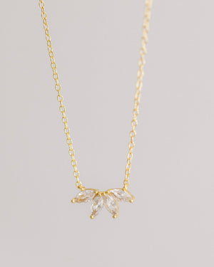 Gold Crystal Flower Necklace