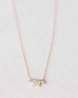 Gold Crystal Flower Necklace