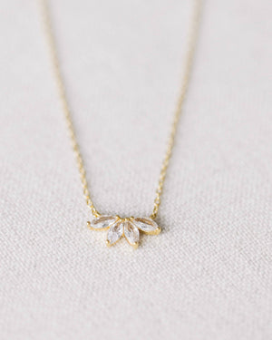 Gold Crystal Flower Necklace