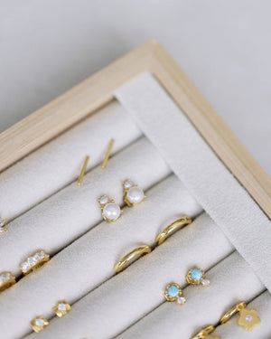 Double Pearl Stud Earrings