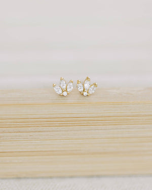 Crystal Flower Stud Earrings
