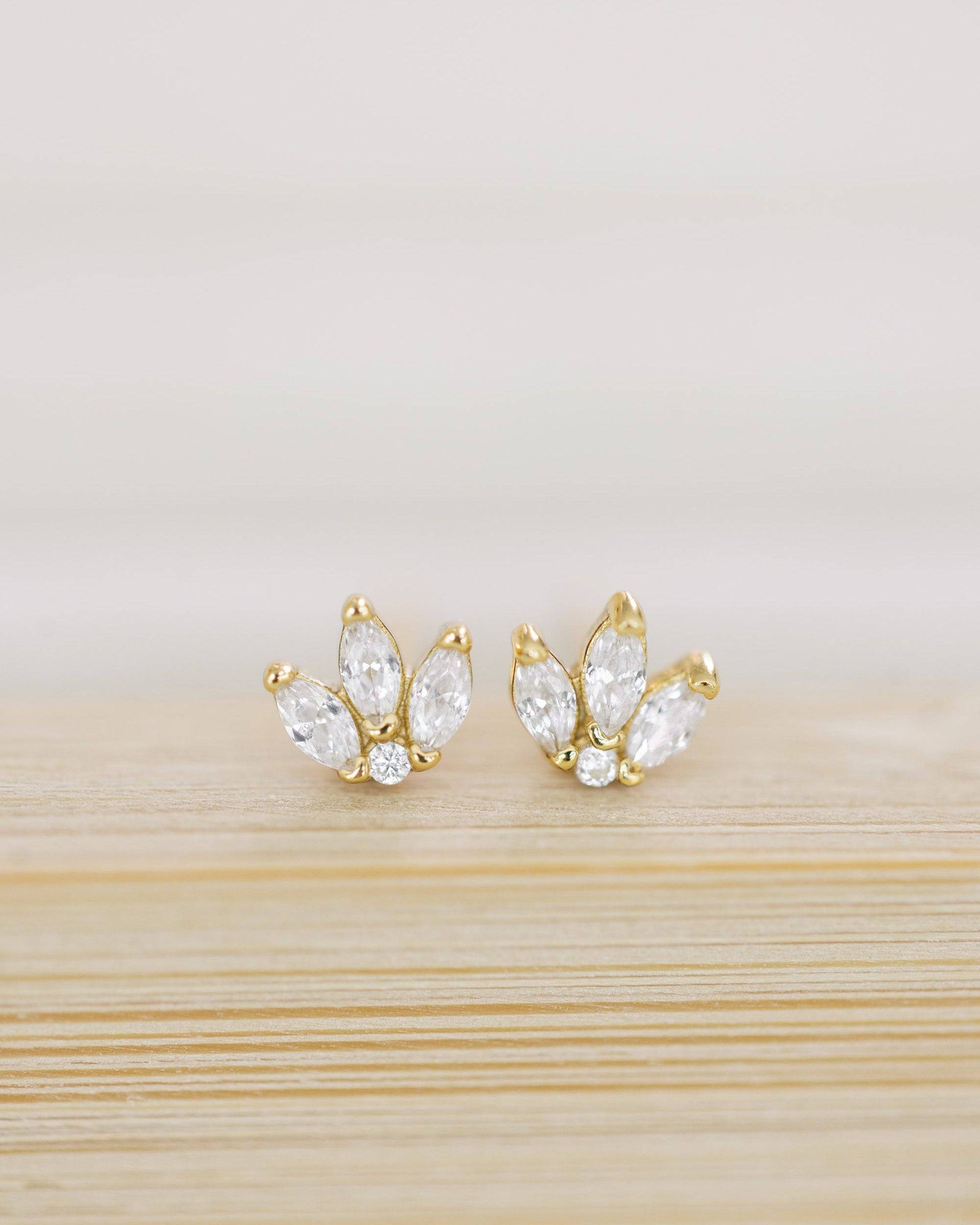 Crystal Flower Stud Earrings