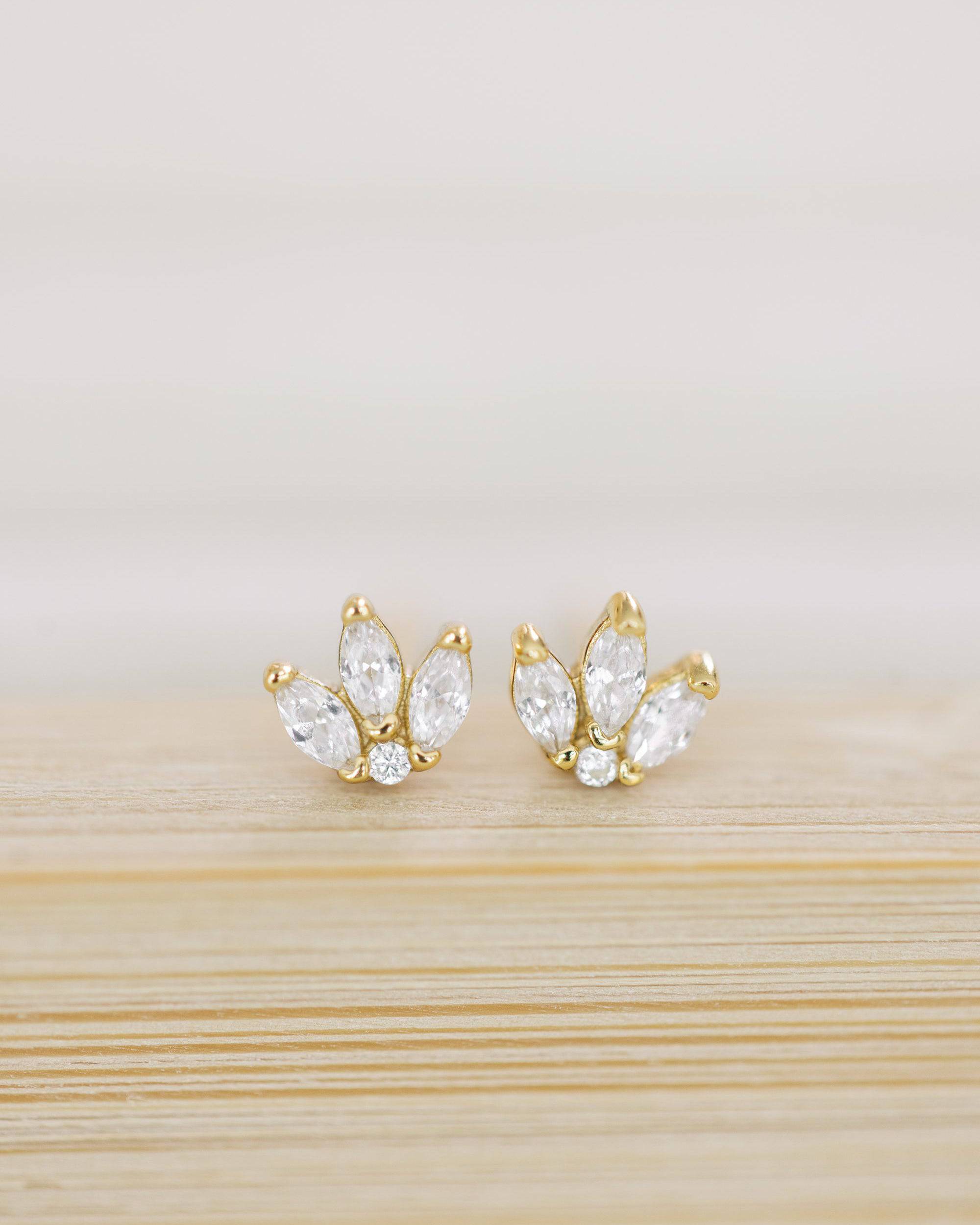Crystal Flower Stud Earrings