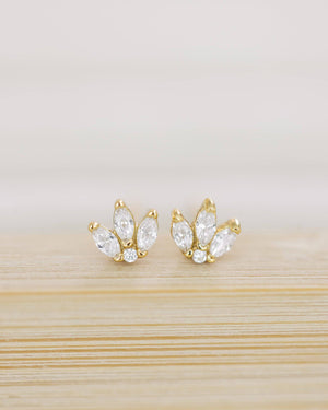 Crystal Flower Stud Earrings