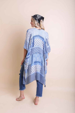 Color Graded Patchwork Kimono Ponchos