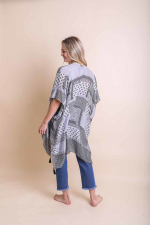 Color Graded Patchwork Kimono Ponchos