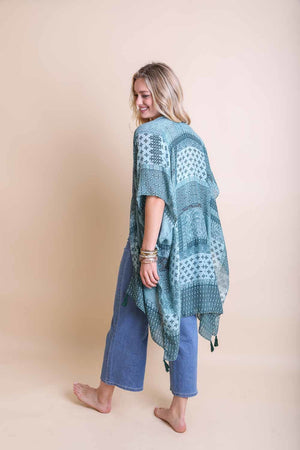 Color Graded Patchwork Kimono Ponchos