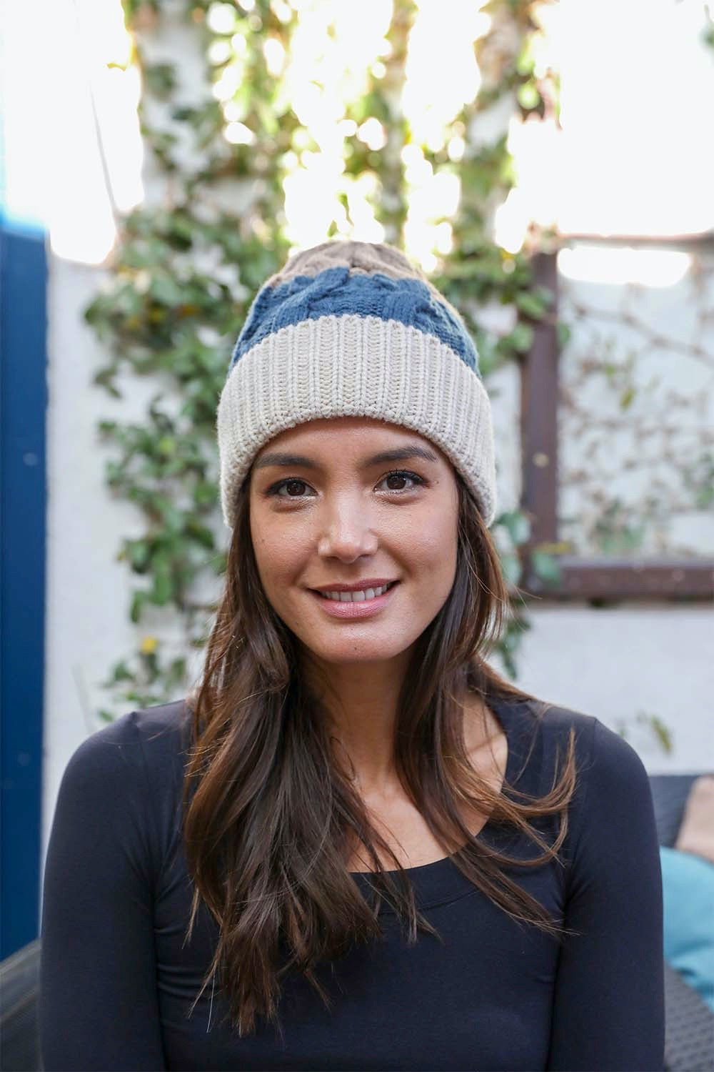 Colorblock Cable Knit Beanie Beanies Mocha