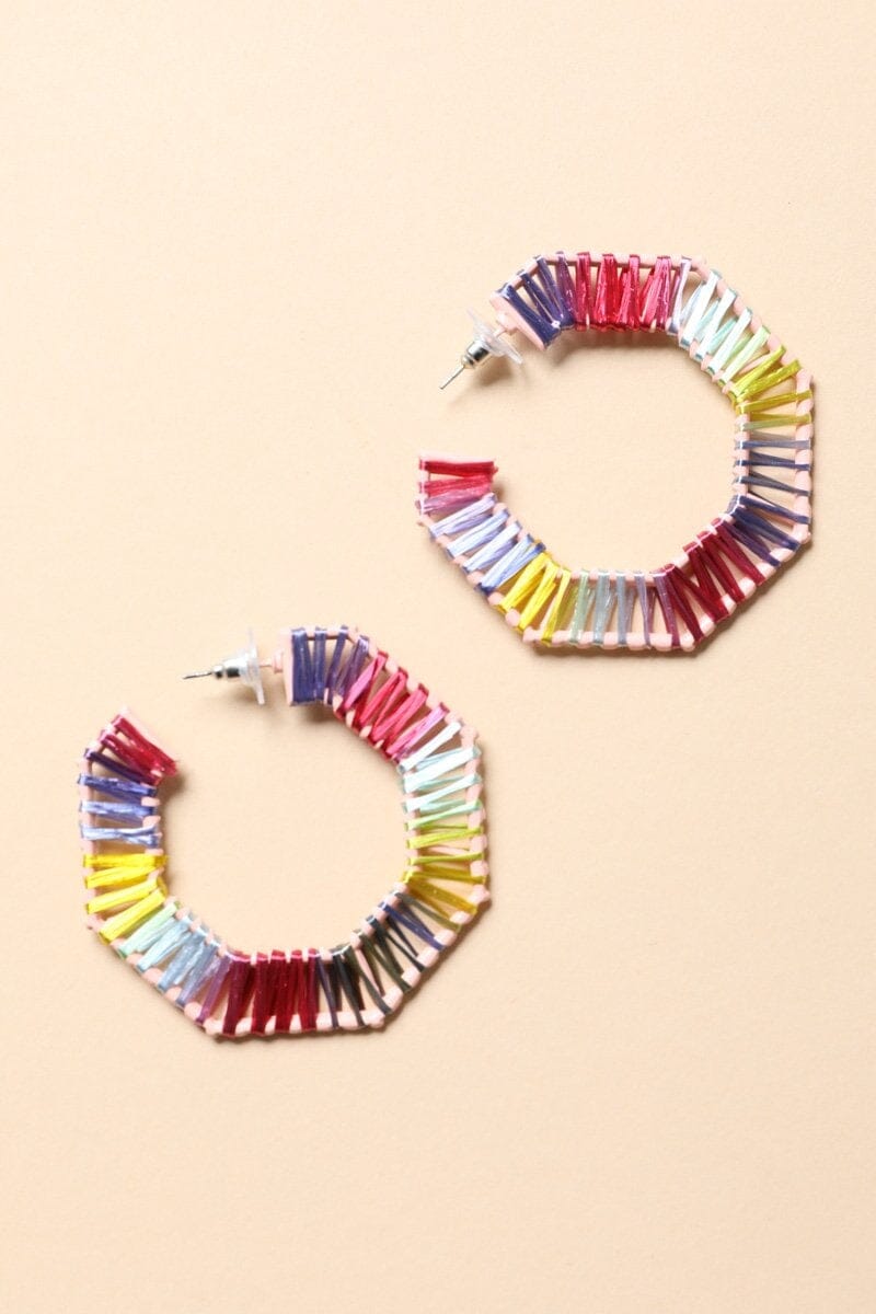 Colorful Raffia Earrings Jewelry Leto Collection 