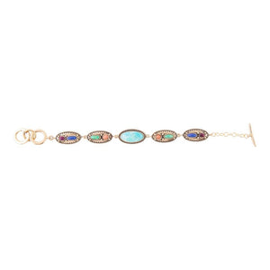 Concho Colorful Golden Link Bracelet